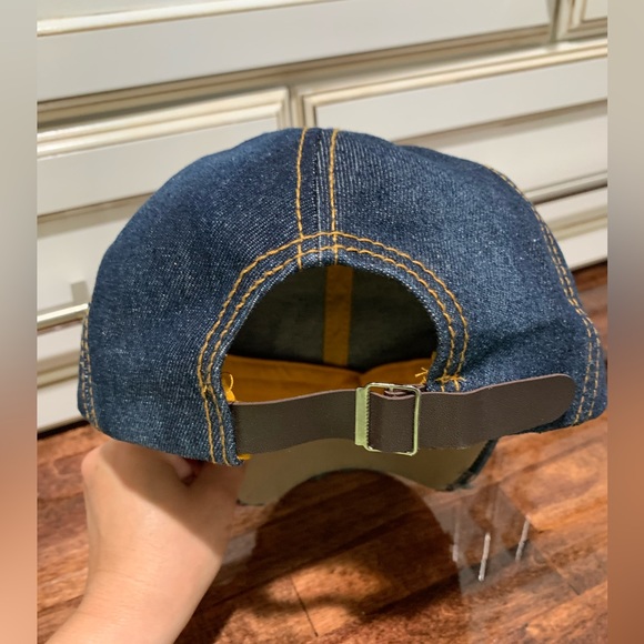 PATRIOTIC BLING WITH AMERICAN FLAG PATCH HAT BALL CAP ADJUSTABLE BLUE DENIM - Picture 4 of 7